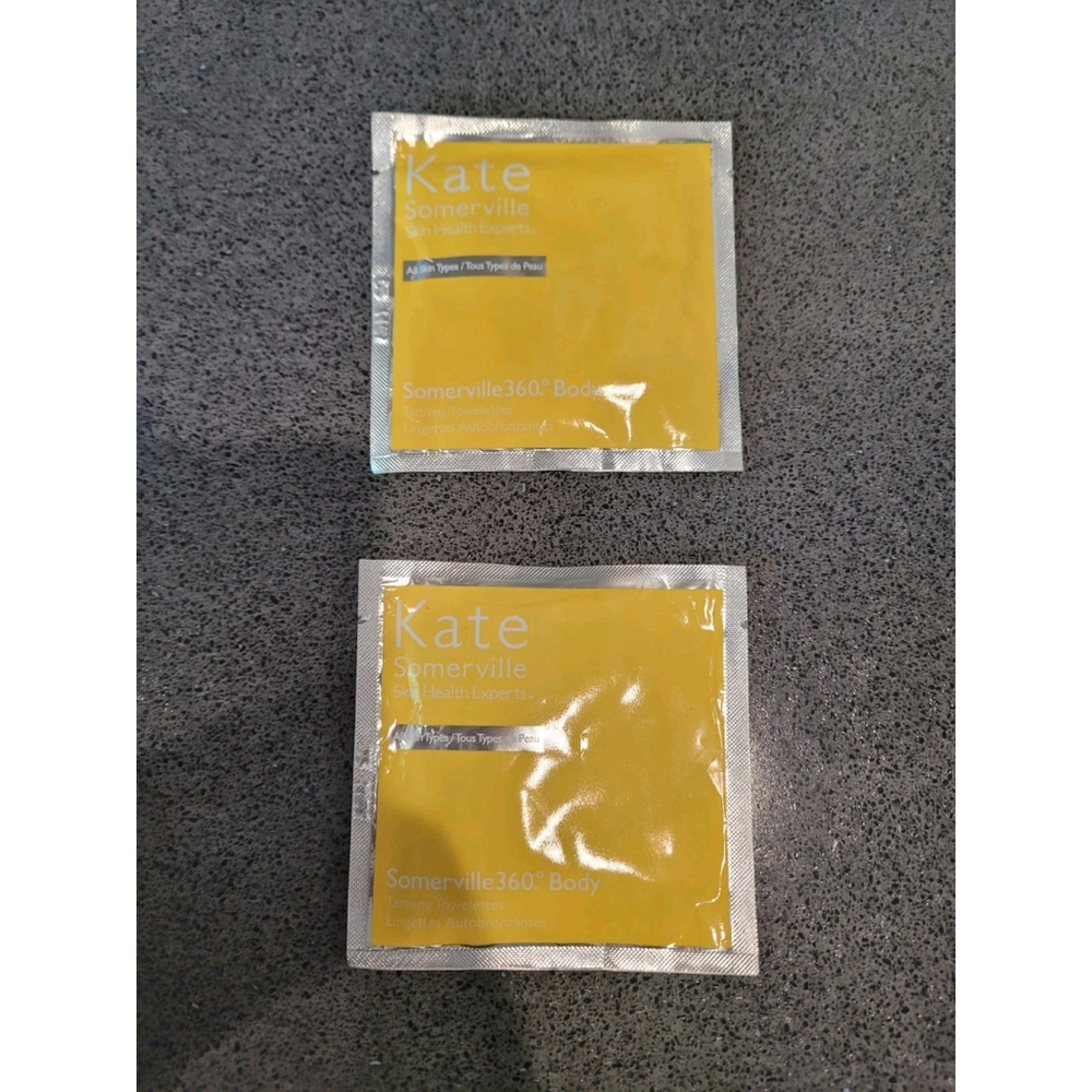 KATE SOMERVILLE 360 FACE & BODY SELF TANNING TOWELETTES Two 2 AUTHENTIC SEALED *